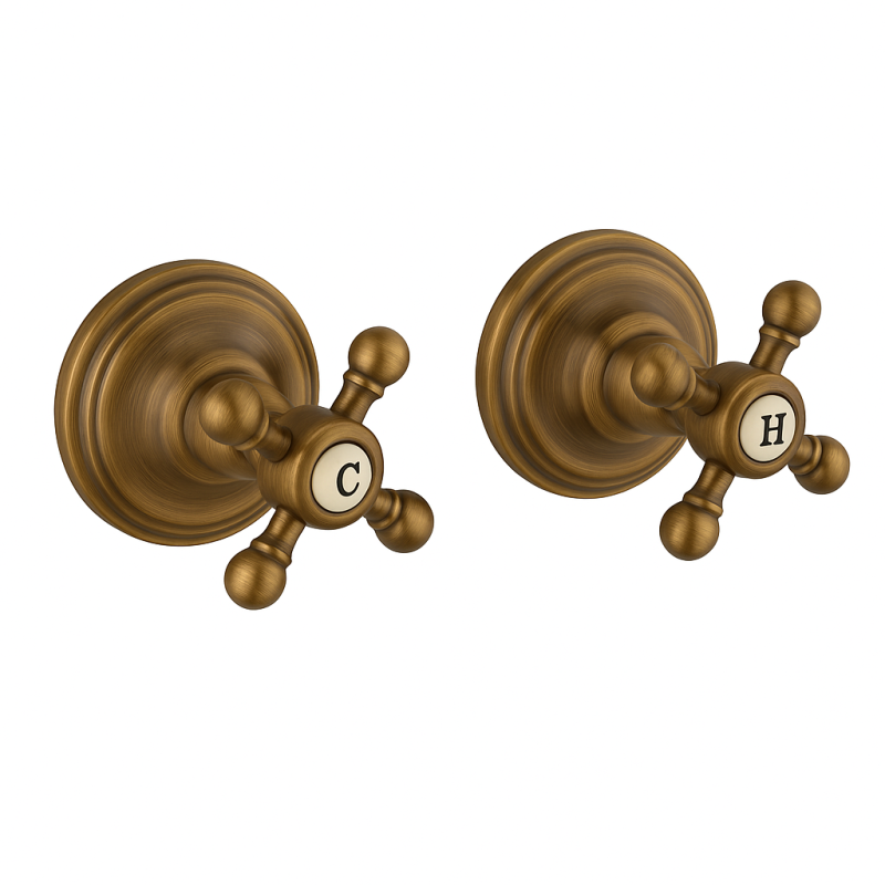 PB класически вграден душ комплект с кран и силни копчета, Бронз 1208855342